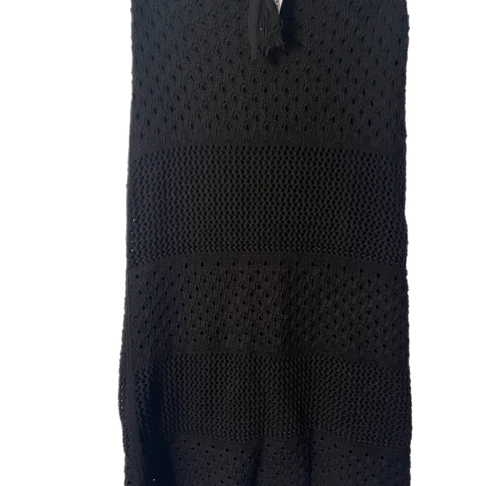 NWT Old Navy Black crochet halter dress mini boho beach